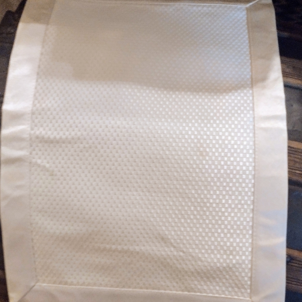 Waterford Eggshell Candy Silk Textured Placemats. Set of Six.